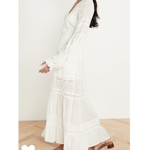 FREE PEOPLE White Crochet Lisa Midi Dress - Picture 3 of 6